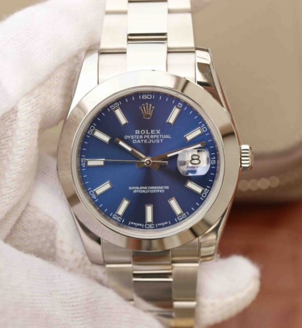 Rolex DateJust 41mm SS 116200 Polished Bezel Blue Dial 904L SS Bracelet SA3235