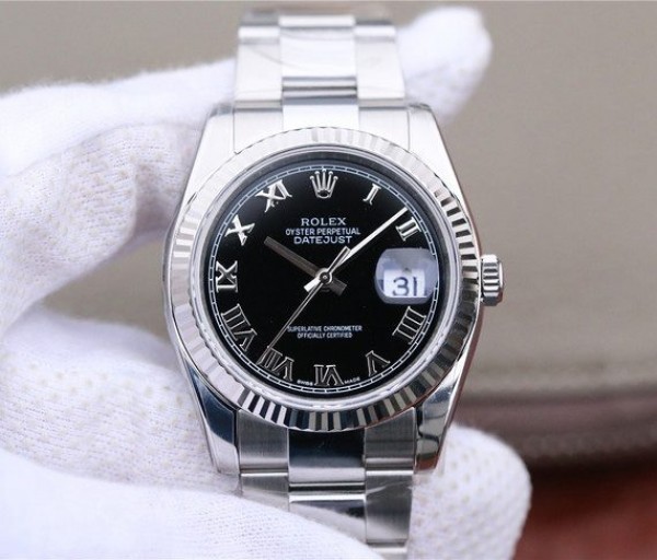 Rolex DateJust 36mm SS 116234 ARF Black Dial Roman Markers 904L Oyster Bracelet SA3135