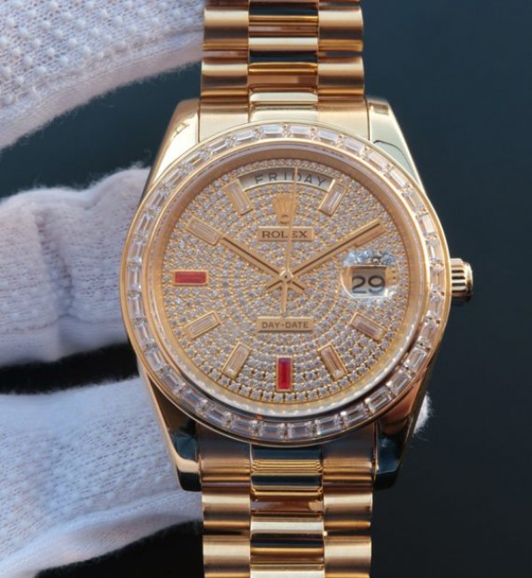 Rolex Day-Date 218399 YG Full Diamonds A3255