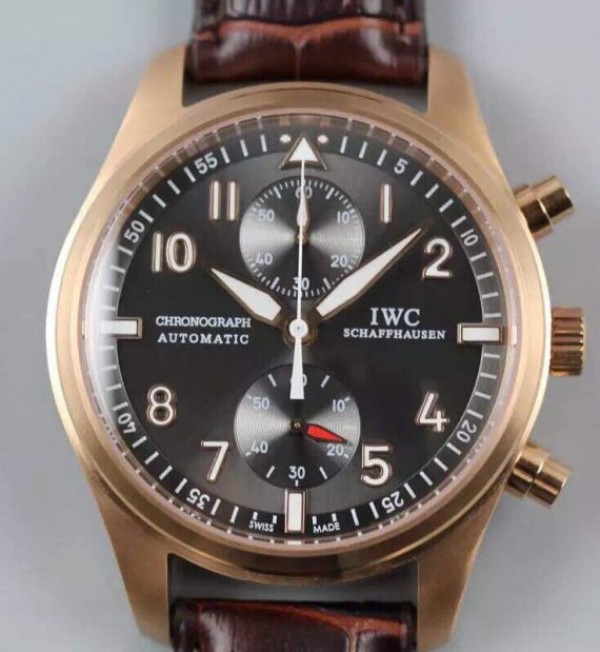 IWC V6 Pilot Chrono IW387805 RG A7750 Gray Dial