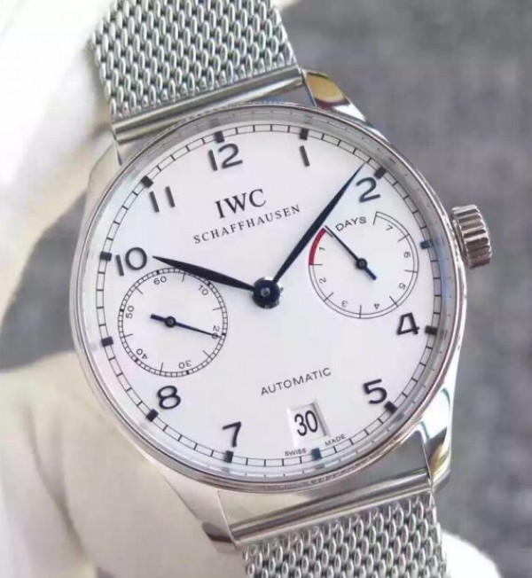 IWC YL Portuguese IW5001 White Dial blue Markers