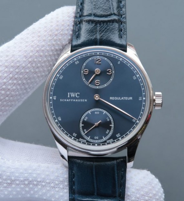 IWC YLF Portuguese Regulateur Blue Dial Leather Strap A6498