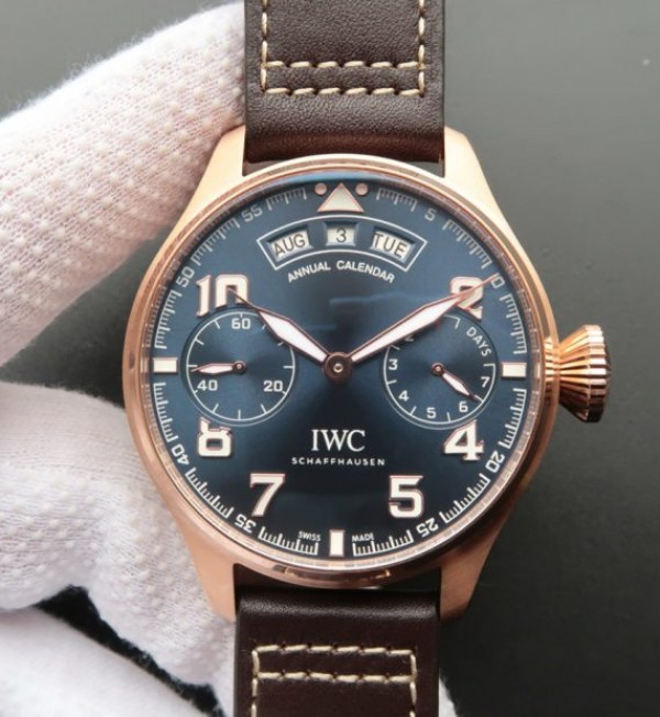 IWC ZF Big Pilot IW502701 RG Blue Dial Leather Strap