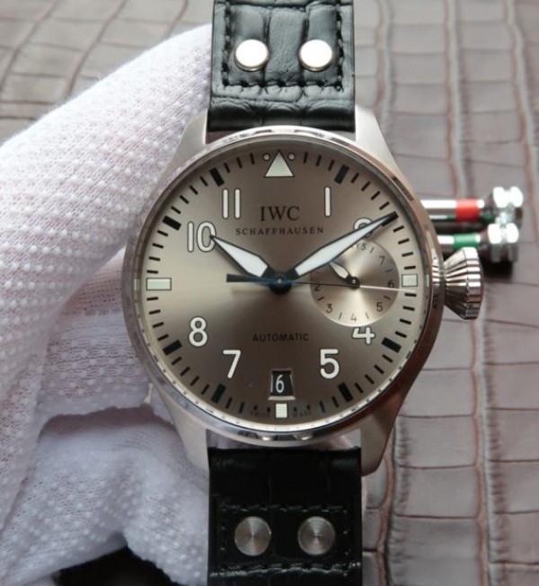 IWC ZF Big Pilot Real PR IW500906 Silver Dial Leather Strap