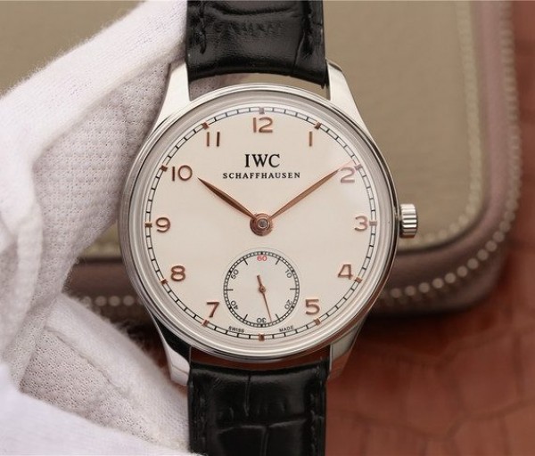 IWC ZF Portuguese IW5454 White Dial Leather Strap RG Hand