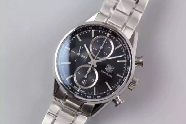 Tag Heuer Carrera CAL1887 Chronograph SS Black Dial SS Bracelet CAL1887