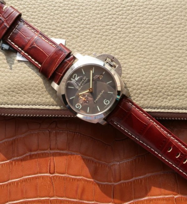 Panerai VSF PAM351 Titanium Brown Leather Strap P.9000